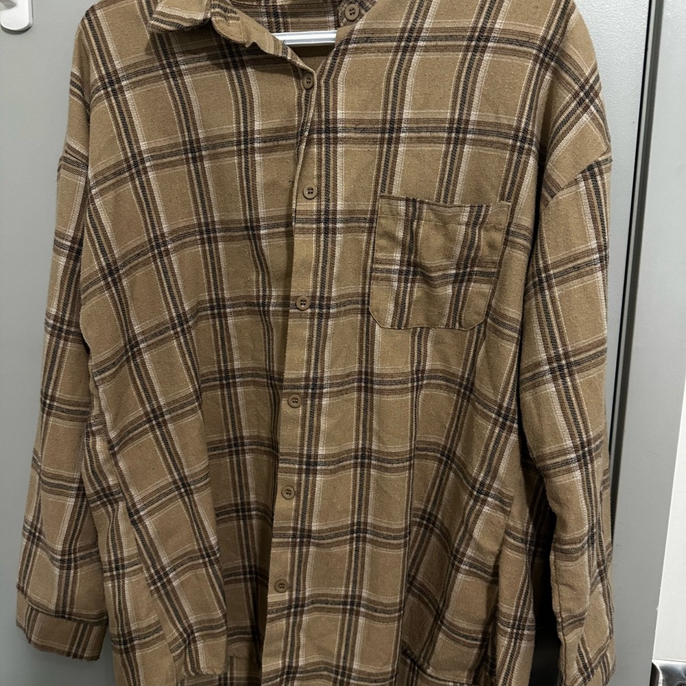 Plaid Button-Up Shirt